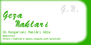 geza maklari business card